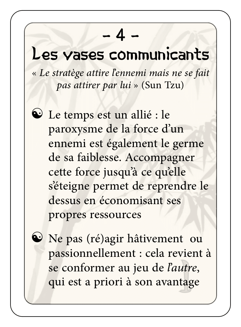 Les 36 stratagèmes : 04 - Les vases communicants