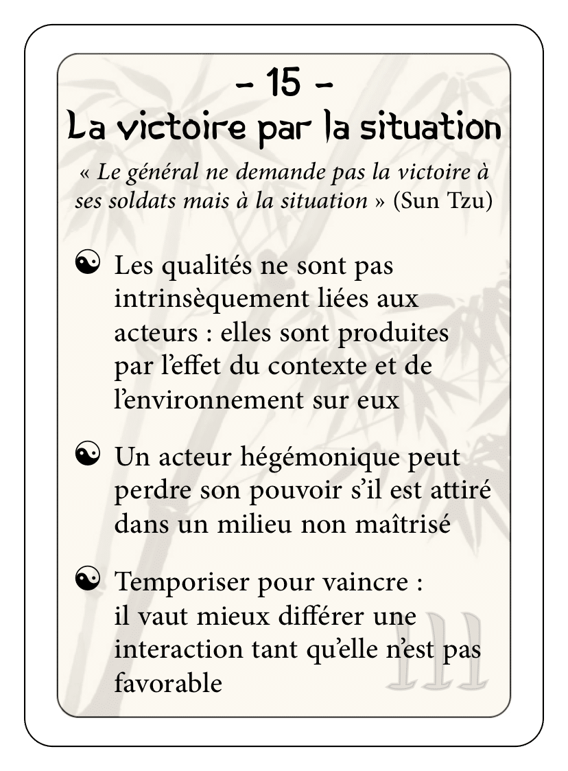 Les 36 stratagèmes : 15 - La victoire par la situation