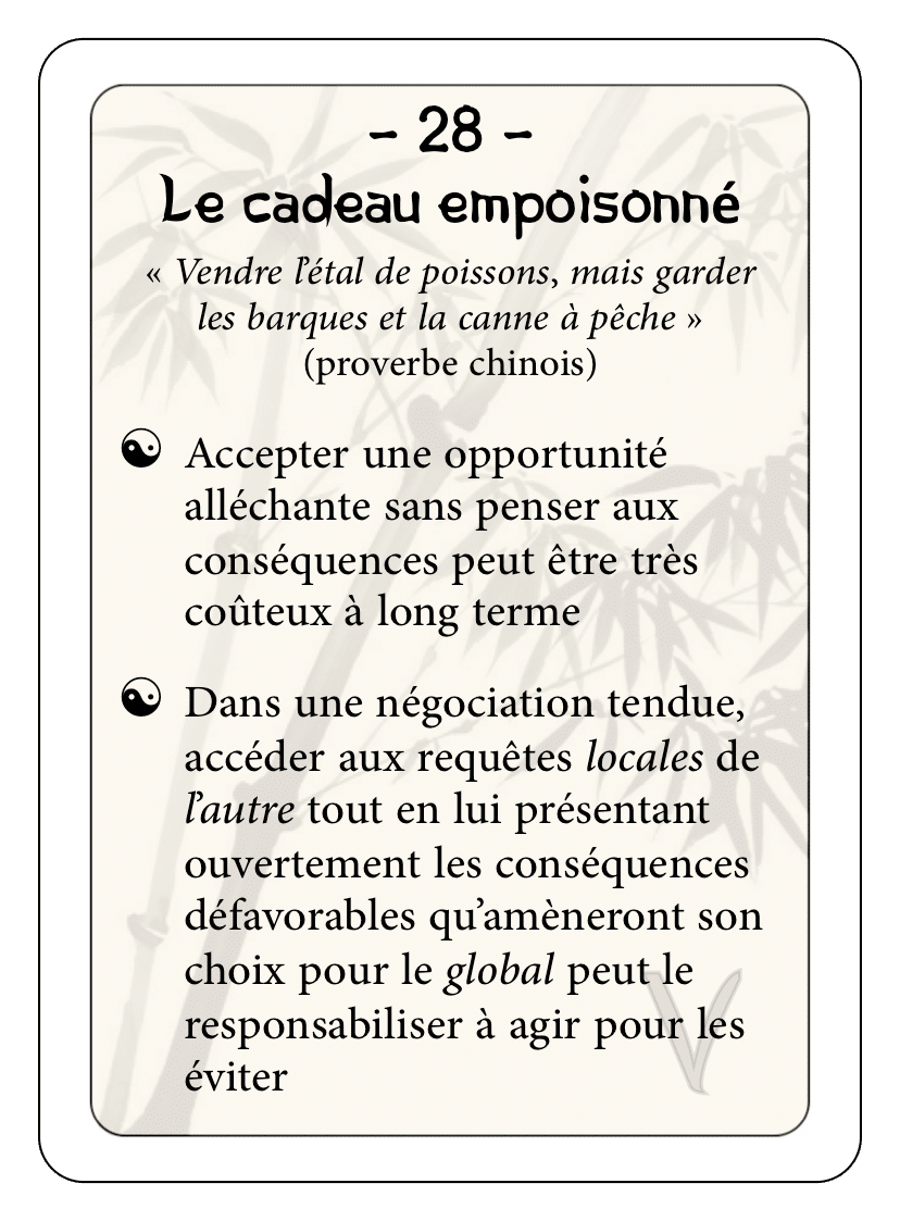 Les 36 stratagèmes : 28 - Le cadeau empoisonné