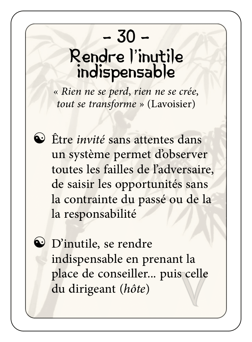 Les 36 stratagèmes : 30 - Rendre l'inutile indispensable