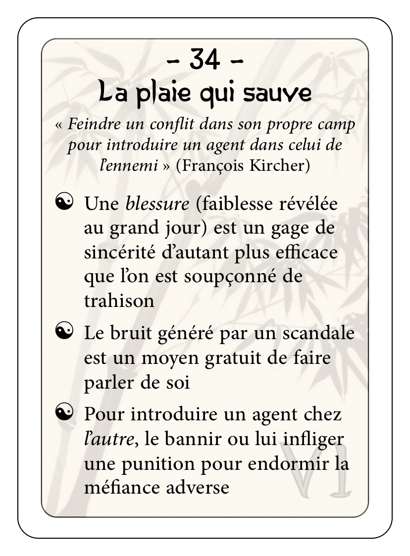 Les 36 stratagèmes : 34 - La plaie qui sauve