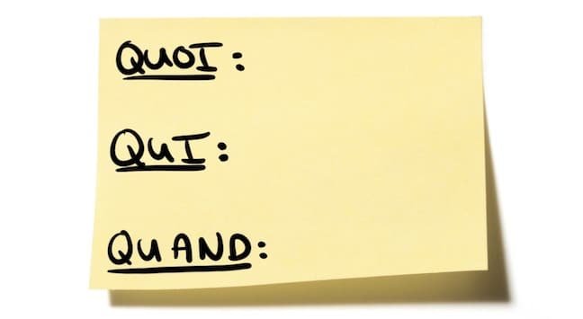 Action : Quoi ? Qui ? Quand ?