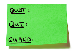 Post-it d'action « Quoi ? Qui ? Quand ? »
